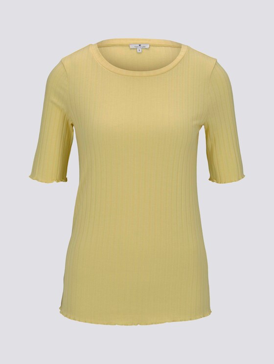 T-Shirt in Ripp-Optik - Frauen - honey popcorn T-Shirt in Ripp-Optik - Frauen - honey popcorn - 7 - TOM TAILOR