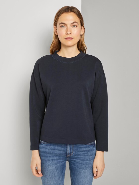 Sweatshirt mit Tape-Einsatz - Frauen - Sky Captain Blue Sweatshirt mit Tape-Einsatz - Frauen - Sky Captain Blue - 1 - TOM TAILOR