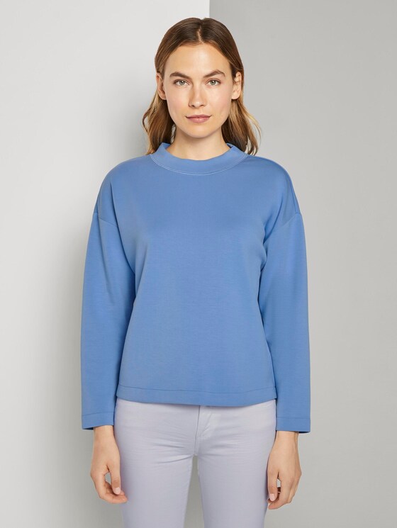 Sweatshirt mit Tape-Einsatz - Frauen - sea blue Sweatshirt mit Tape-Einsatz - Frauen - sea blue - 1 - TOM TAILOR
