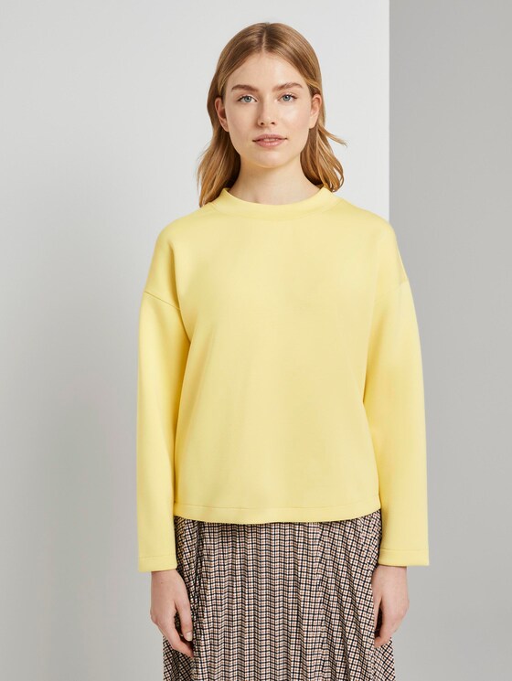 Sweatshirt mit Tape-Einsatz - Frauen - honey popcorn Sweatshirt mit Tape-Einsatz - Frauen - honey popcorn - 1 - TOM TAILOR