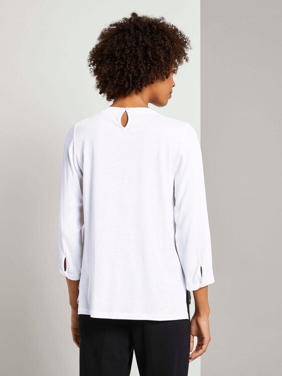 3/4-Arm Shirt im Materialmix - Frauen - White 3/4-Arm Shirt im Materialmix - Frauen - White - 2 - Mine to five