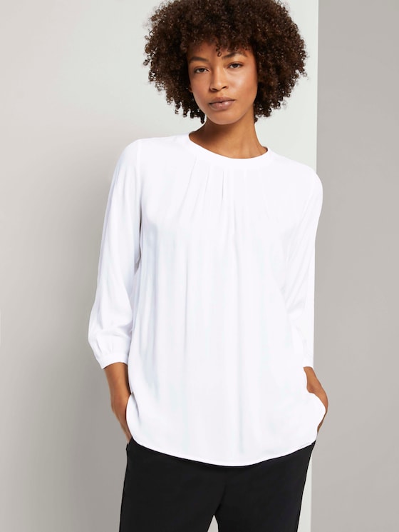 3/4-Arm Shirt im Materialmix - Frauen - White 3/4-Arm Shirt im Materialmix - Frauen - White - 5 - Mine to five
