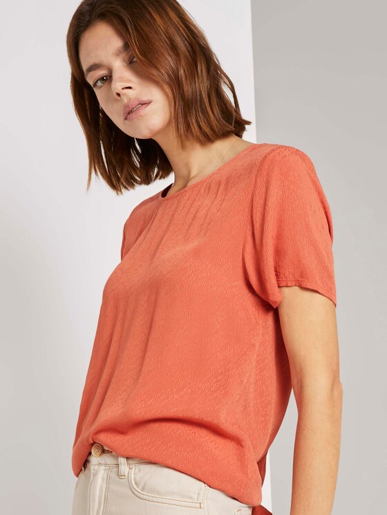 Strukturiertes Blusenshirt - Frauen - burnt coral Strukturiertes Blusenshirt - Frauen - burnt coral - 5 - TOM TAILOR Denim