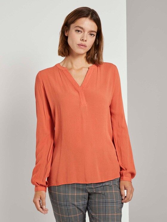 Tunika mit Henley-Ausschnitt - Frauen - burnt coral Tunika mit Henley-Ausschnitt - Frauen - burnt coral - 1 - TOM TAILOR Denim