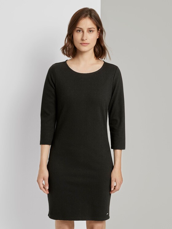 Strukturiertes Mini Bodycon-Kleid - Frauen - Deep Black Strukturiertes Mini Bodycon-Kleid - Frauen - Deep Black - 1 - TOM TAILOR Denim