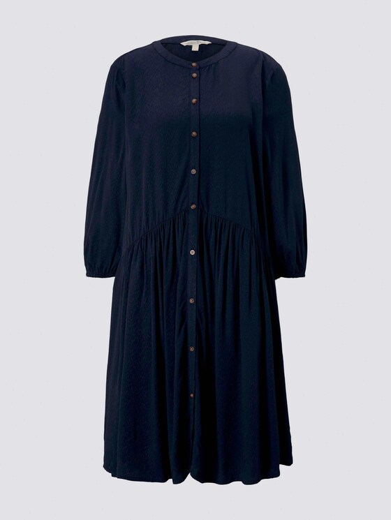Geknöpftes Minikleid mit Volant - Frauen - Real Navy Blue Geknöpftes Minikleid mit Volant - Frauen - Real Navy Blue - 7 - TOM TAILOR Denim