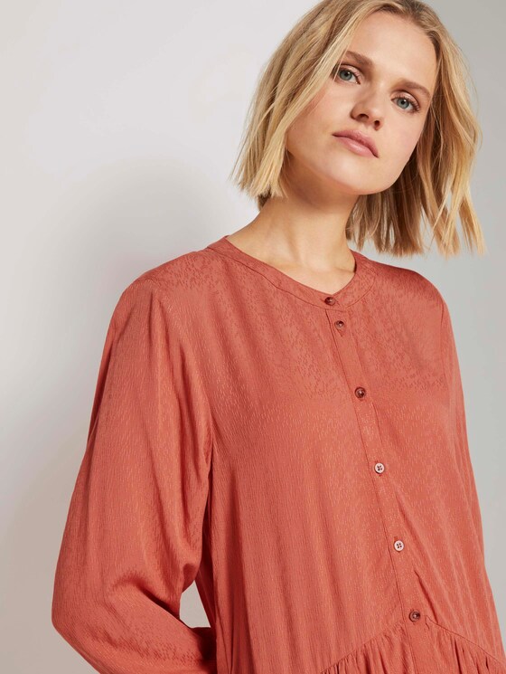 Geknöpftes Minikleid mit Volant - Frauen - burnt coral Geknöpftes Minikleid mit Volant - Frauen - burnt coral - 9 - TOM TAILOR Denim