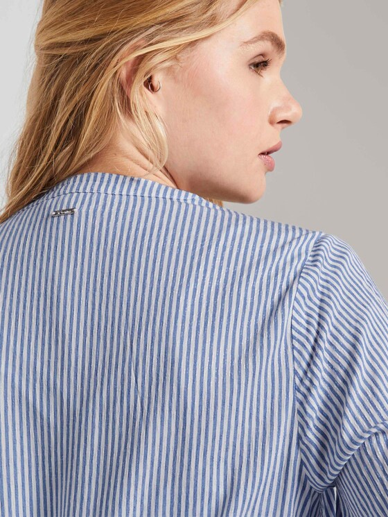Geknöpftes Minikleid mit Volant - Frauen - mid blue white stripe Geknöpftes Minikleid mit Volant - Frauen - mid blue white stripe - 10 - TOM TAILOR Denim