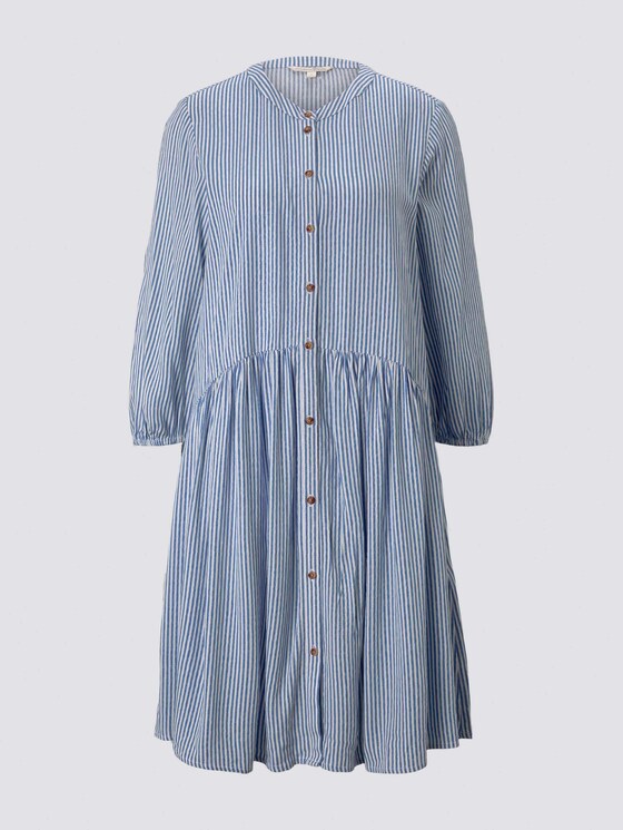 Geknöpftes Minikleid mit Volant - Frauen - mid blue white stripe Geknöpftes Minikleid mit Volant - Frauen - mid blue white stripe - 7 - TOM TAILOR Denim
