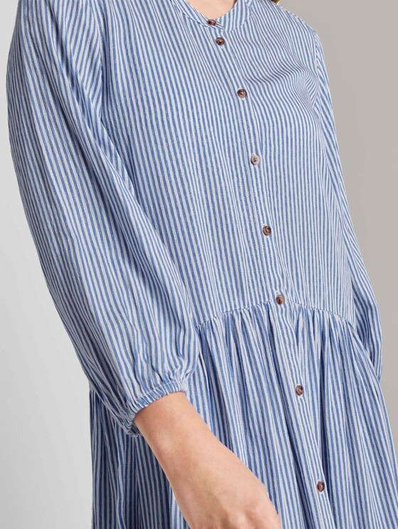 Geknöpftes Minikleid mit Volant - Frauen - mid blue white stripe Geknöpftes Minikleid mit Volant - Frauen - mid blue white stripe - 9 - TOM TAILOR Denim