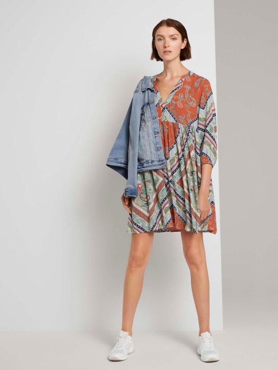 Gemustertes Babydoll Minikleid - Frauen - patchwork paisley print Gemustertes Babydoll Minikleid - Frauen - patchwork paisley print - 3 - TOM TAILOR Denim