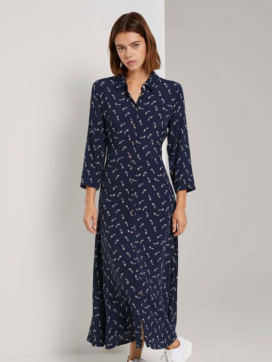 Gemustertes Midi-Hemdkleid - Frauen - small navy paisley Gemustertes Midi-Hemdkleid - Frauen - small navy paisley - 1 - TOM TAILOR Denim