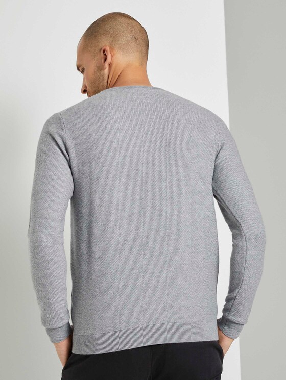 Weicher Pullover mit Struktur - Männer - Light Soft Grey Melange Weicher Pullover mit Struktur - Männer - Light Soft Grey Melange - 2 - TOM TAILOR