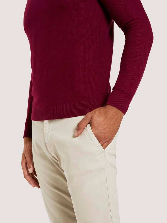 Weicher Pullover mit Struktur - Männer - wine red melange Weicher Pullover mit Struktur - Männer - wine red melange - 10 - TOM TAILOR