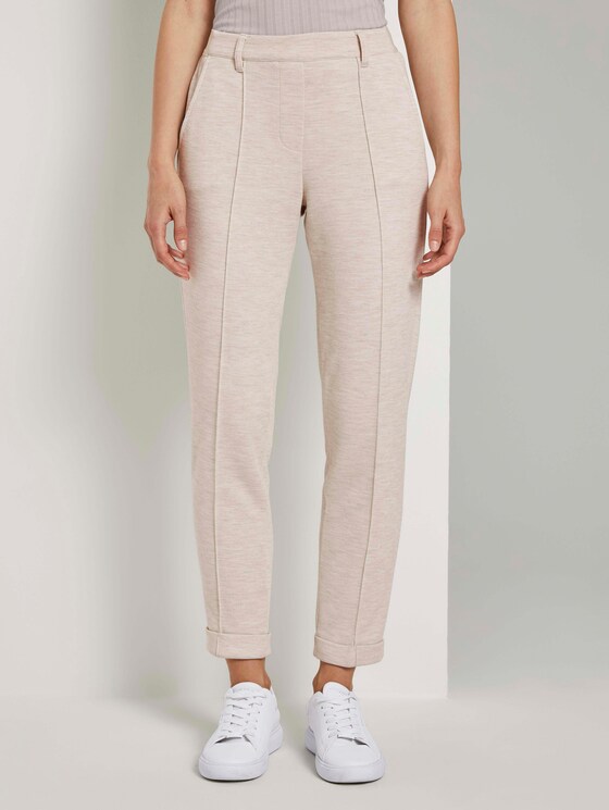 Loose Fit Hose mit Bügelfalten - Frauen - desert sand melange Loose Fit Hose mit Bügelfalten - Frauen - desert sand melange - 1 - TOM TAILOR