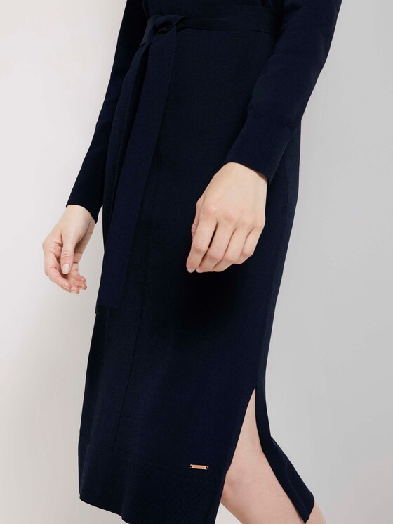 Midi-Strickkleid mit Bindegürtel - Frauen - Sky Captain Blue Midi-Strickkleid mit Bindegürtel - Frauen - Sky Captain Blue - 10 - Mine to five