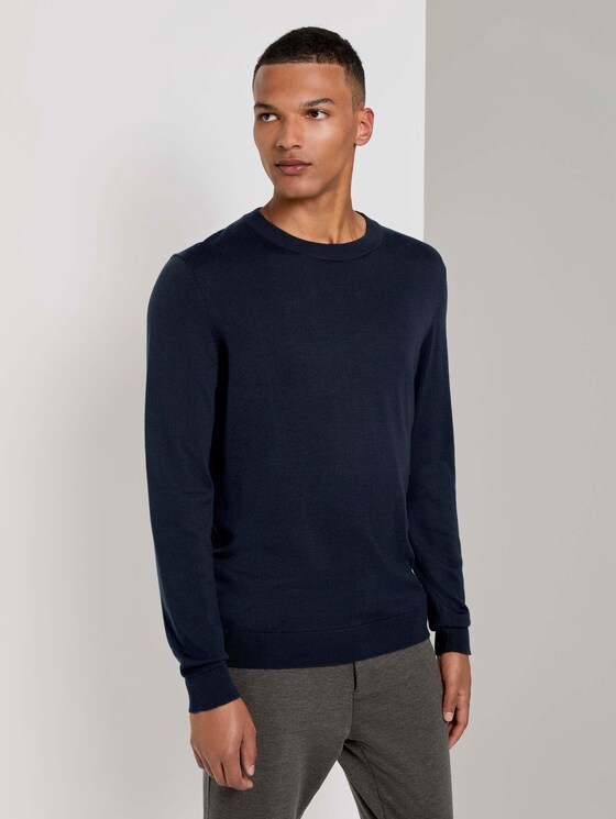 Pullover aus Modalgemisch - Männer - Sky Captain Blue Pullover aus Modalgemisch - Männer - Sky Captain Blue - 1 - TOM TAILOR Denim
