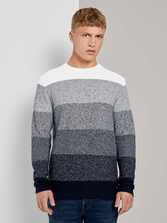 Strickpullover mit Farbverlauf - Männer - navy degrade design Strickpullover mit Farbverlauf - Männer - navy degrade design - 1 - TOM TAILOR Denim