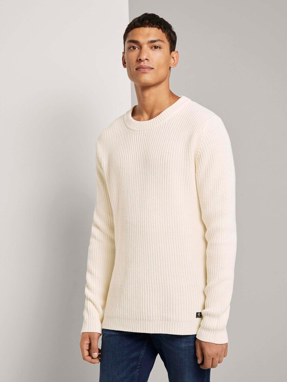 Schlichter Pullover - Männer - Wool White Schlichter Pullover - Männer - Wool White - 1 - TOM TAILOR Denim