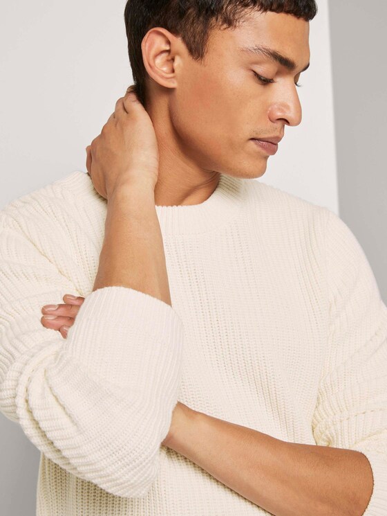 Schlichter Pullover - Männer - Wool White Schlichter Pullover - Männer - Wool White - 9 - TOM TAILOR Denim