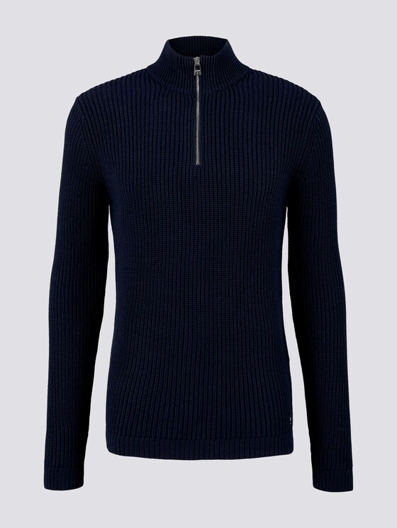 Pullover mit Troyer-Kragen - Männer - Sky Captain Blue Pullover mit Troyer-Kragen - Männer - Sky Captain Blue - 7 - TOM TAILOR Denim