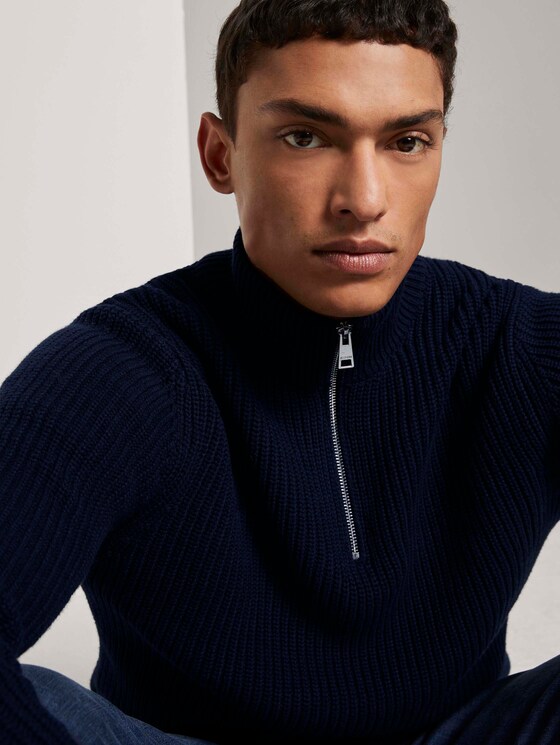 Pullover mit Troyer-Kragen - Männer - Sky Captain Blue Pullover mit Troyer-Kragen - Männer - Sky Captain Blue - 9 - TOM TAILOR Denim