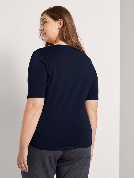 Plus - T-Shirt mit Artwork von Women Plus Size, sky captain blue