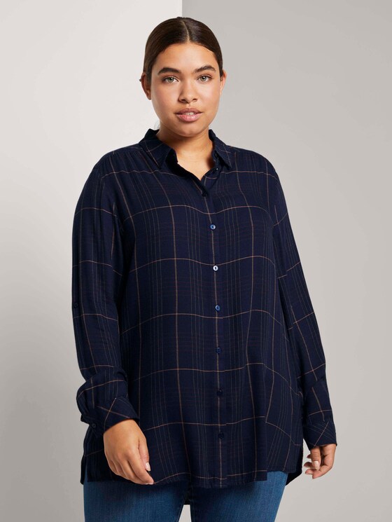 Bluse im Karomuster - Frauen - navy gipsy camel check Bluse im Karomuster - Frauen - navy gipsy camel check - 1 - My True Me