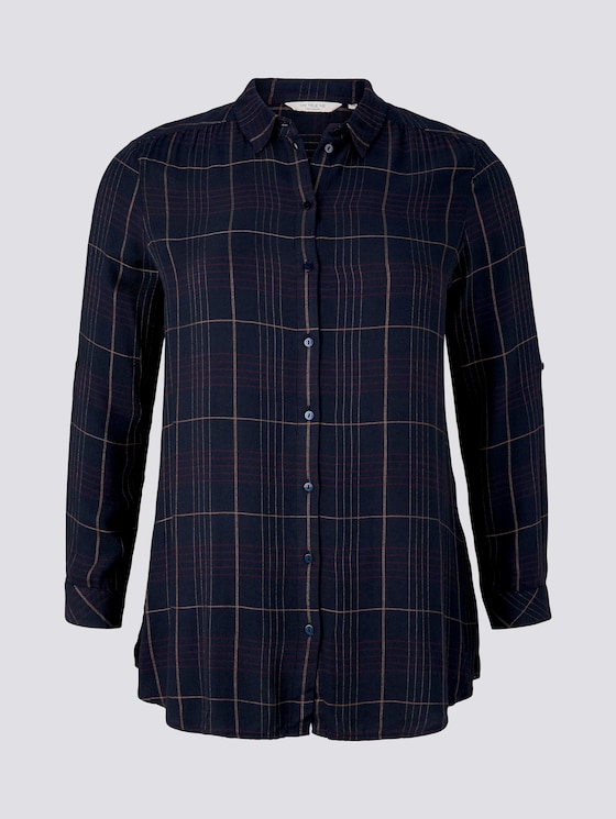 Bluse im Karomuster - Frauen - navy gipsy camel check Bluse im Karomuster - Frauen - navy gipsy camel check - 7 - My True Me