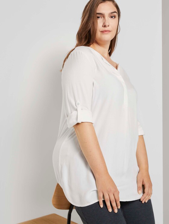 Lange Bluse mit Ausschnittdetails - Frauen - Whisper White Lange Bluse mit Ausschnittdetails - Frauen - Whisper White - 5 - My True Me