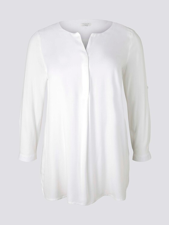 Lange Bluse mit Ausschnittdetails - Frauen - Whisper White Lange Bluse mit Ausschnittdetails - Frauen - Whisper White - 7 - My True Me