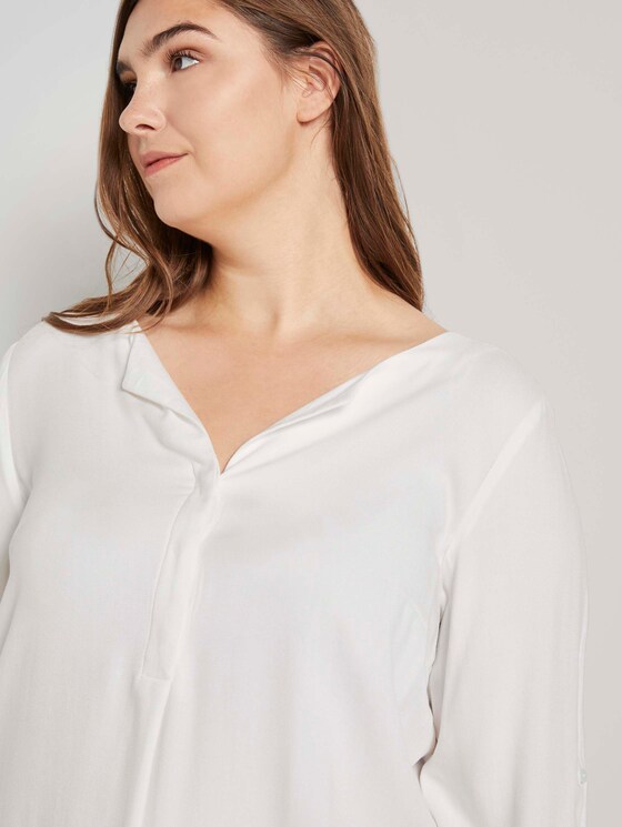 Lange Bluse mit Ausschnittdetails - Frauen - Whisper White Lange Bluse mit Ausschnittdetails - Frauen - Whisper White - 9 - My True Me