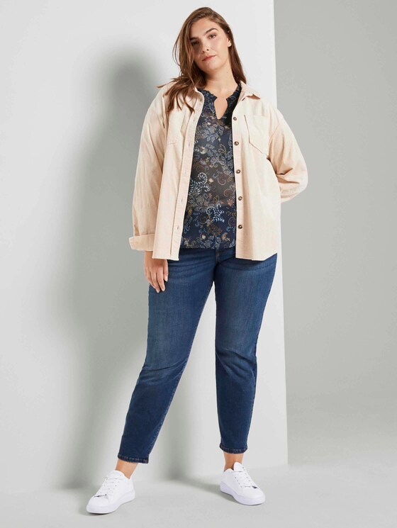 Gemusterte Bluse mit Smocking-Details - Frauen - navy based paisley Gemusterte Bluse mit Smocking-Details - Frauen - navy based paisley - 3 - My True Me