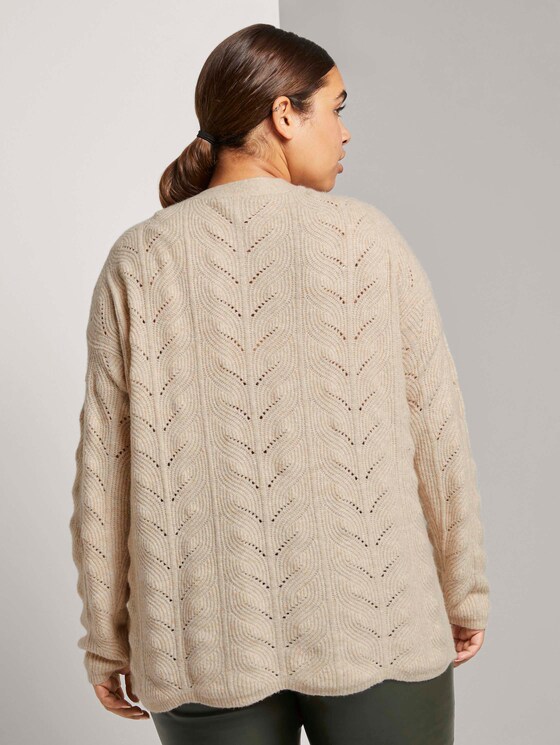 Pullover mit Zopfstrickmuster - Frauen - sand dune melange Pullover mit Zopfstrickmuster - Frauen - sand dune melange - 2 - My True Me