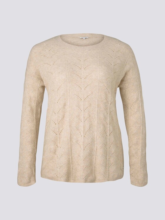 Pullover mit Zopfstrickmuster - Frauen - sand dune melange Pullover mit Zopfstrickmuster - Frauen - sand dune melange - 7 - My True Me