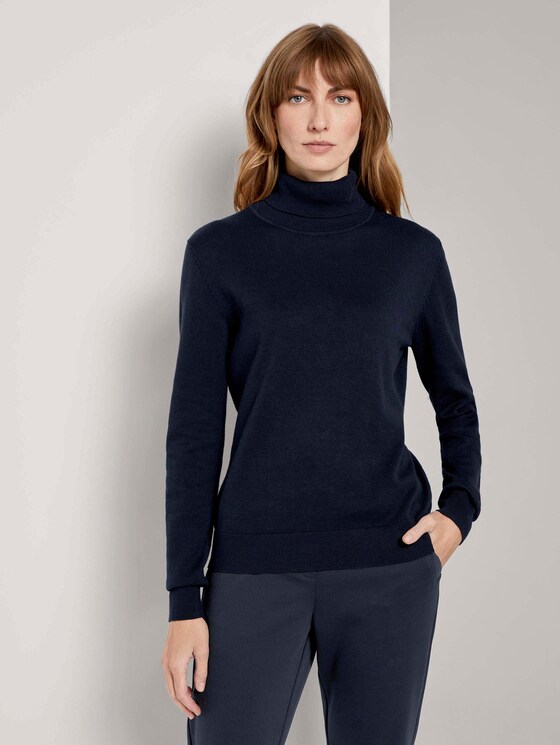 Coltrui Sweater - Vrouwen - Sky Captain Blue Coltrui Sweater - Vrouwen - Sky Captain Blue - 1 - TOM TAILOR