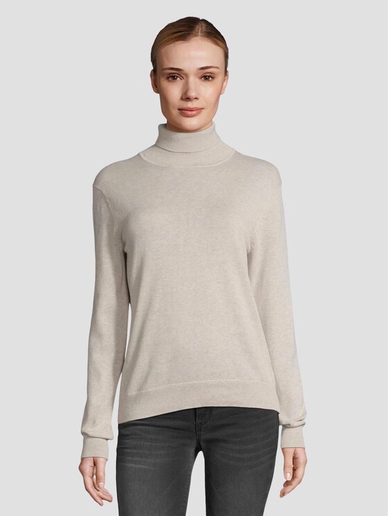 Rollkragen-Pullover - Frauen - desert-sand melange Rollkragen-Pullover - Frauen - desert-sand melange - 1 - TOM TAILOR