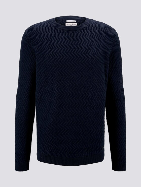 Pullover mit Zick-Zack-Struktur - Männer - Sky Captain Blue Pullover mit Zick-Zack-Struktur - Männer - Sky Captain Blue - 7 - TOM TAILOR Denim