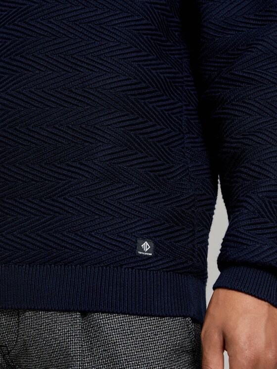 Pullover mit Zick-Zack-Struktur - Männer - Sky Captain Blue Pullover mit Zick-Zack-Struktur - Männer - Sky Captain Blue - 9 - TOM TAILOR Denim