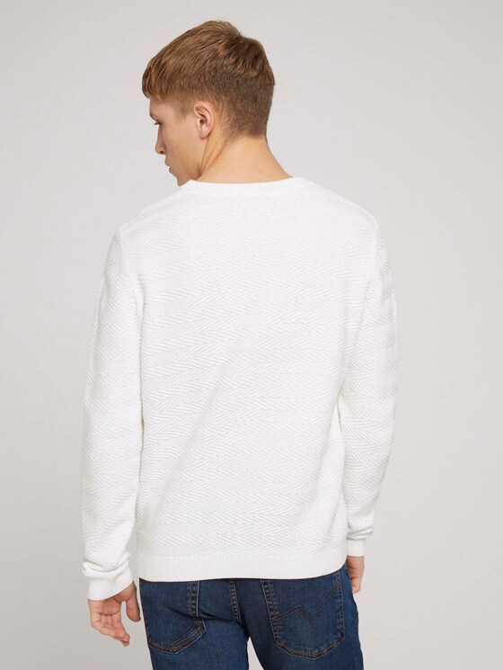 Pullover mit Zick-Zack-Struktur - Männer - Wool White Pullover mit Zick-Zack-Struktur - Männer - Wool White - 2 - TOM TAILOR Denim