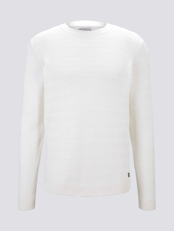 Pullover mit Zick-Zack-Struktur - Männer - Wool White Pullover mit Zick-Zack-Struktur - Männer - Wool White - 7 - TOM TAILOR Denim