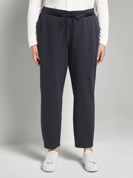 Curvy-Melierte Loose Fit Hose - Frauen - captain navy melange Curvy-Melierte Loose Fit Hose - Frauen - captain navy melange - 1 - My True Me