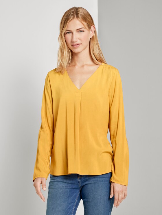 Tunika mit V-Ausschnitt - Frauen - Indian Spice Yellow Tunika mit V-Ausschnitt - Frauen - Indian Spice Yellow - 1 - TOM TAILOR Denim