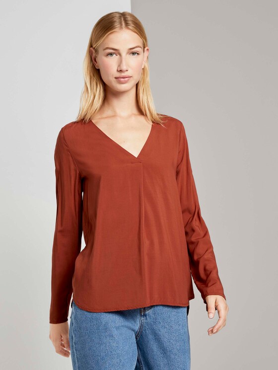 Tunika mit V-Ausschnitt - Frauen - Rust Orange Tunika mit V-Ausschnitt - Frauen - Rust Orange - 1 - TOM TAILOR Denim
