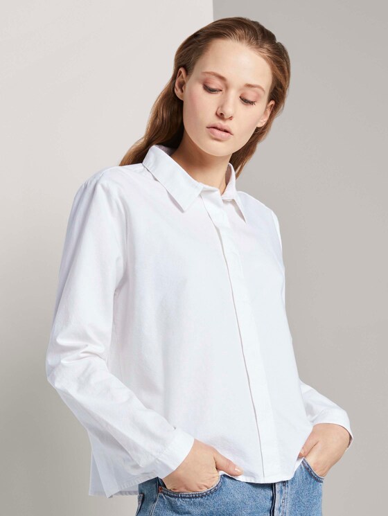 Hemdbluse aus Baumwolle - Frauen - Off White Hemdbluse aus Baumwolle - Frauen - Off White - 1 - TOM TAILOR Denim