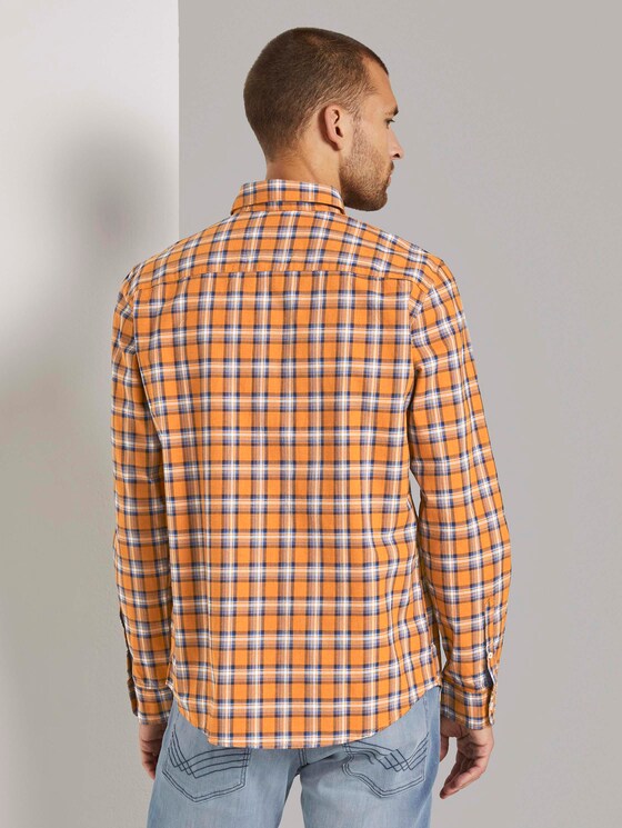 Kariertes Hemd - Männer - orange grindle check Kariertes Hemd - Männer - orange grindle check - 2 - TOM TAILOR