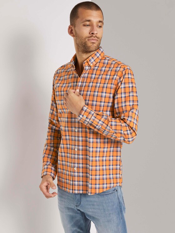 Kariertes Hemd - Männer - orange grindle check Kariertes Hemd - Männer - orange grindle check - 5 - TOM TAILOR