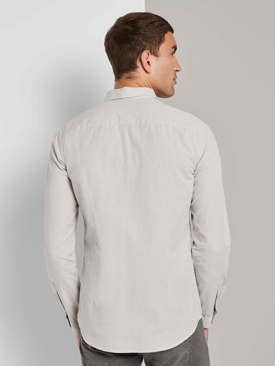 Fein gemustertes Hemd - Männer - off white navy dobby design Fein gemustertes Hemd - Männer - off white navy dobby design - 2 - TOM TAILOR