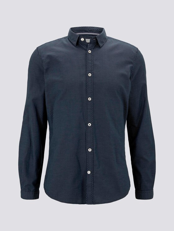 Fein gemustertes Hemd - Männer - navy off white dobby design Fein gemustertes Hemd - Männer - navy off white dobby design - 7 - TOM TAILOR