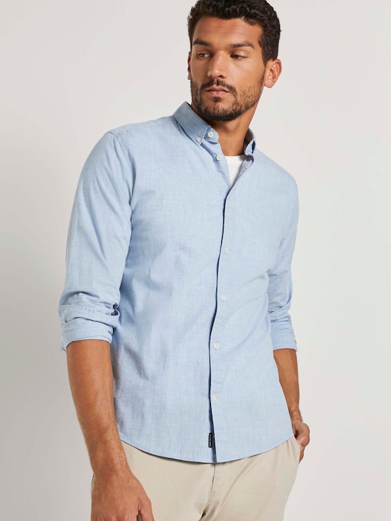 Hemd in Mélange-Optik - Männer - light blue tonal melange Hemd in Mélange-Optik - Männer - light blue tonal melange - 5 - TOM TAILOR